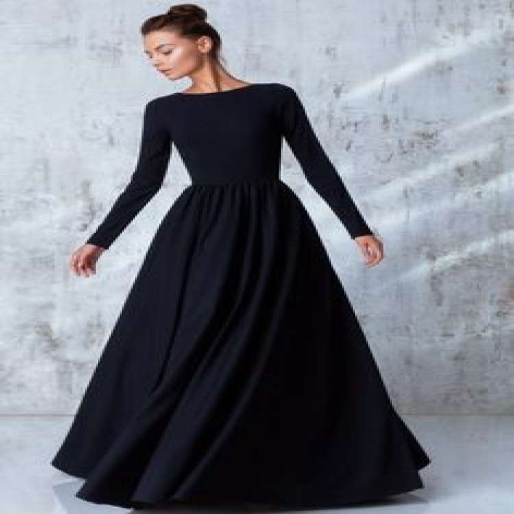 50 Elegant Long Sleeve Black Dress Floor Length Concept